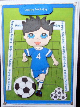 Happy Birthday Footie Fan in Blue by Mary Murphy