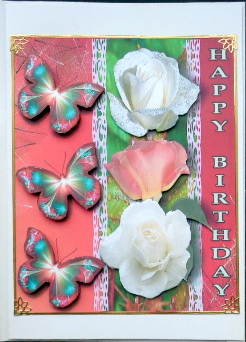Birthday Roses and Butterflies by Mary Murphy