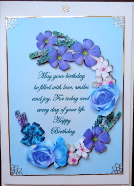 Birthday Flowers Blue by Mary Murphy
