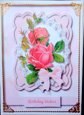 Lovely Roses in a Ornate Bracket Frame by Mary Murphy