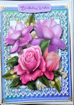 Beautiful Belleep Roses on Stunning Lace by Mary Murphy