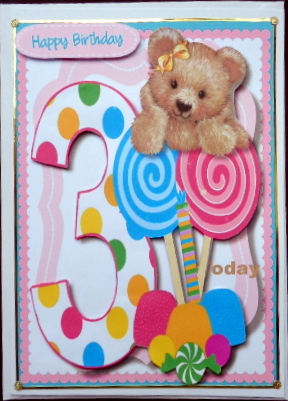 Fuzzy Bears 3rd Birthday Wish Girl by Mary Murphy