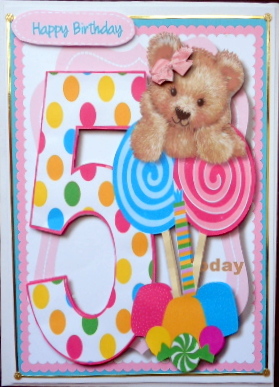 Fuzzy Bears 5th Birthday Wish Girl by Mary Murphy
