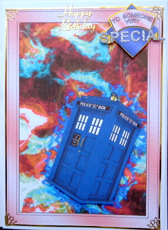 Time Travel Box in Vortex A5 Card with Decoupage by Mary Murphy