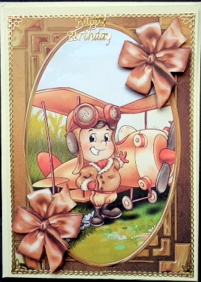 Me and My Airplane Card Front with Gift Tag by Mary Murphy