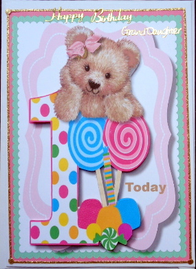 Little Fuzzy Bear Girls 1st Birthday  by Mary Murphy