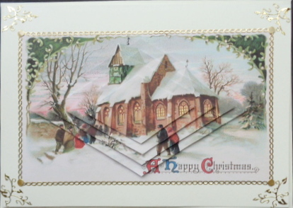 Villagers Off to Church in the Snow Diamond Pyramids by Mary Murphy