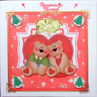 Bearly Perfect Couple 7x7 Card with Topper by Mary Murphy
