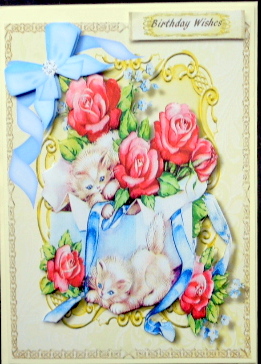 Kitties Playing in a Box of Roses  by Mary Murphy