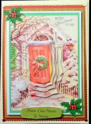Welcome Christmas Door , Bracket Pyramid  by Mary Murphy