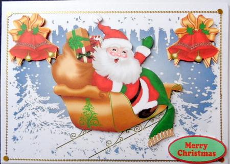 Santa in His Sleigh with Bells Ho! Ho! Ho! by Mary Murphy