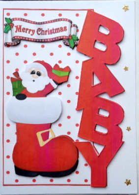 Santa in His Stocking Over the Edge for Baby by Mary Murphy