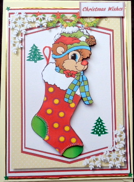 Cute Pupy in a Sstocking by Mary Murphy