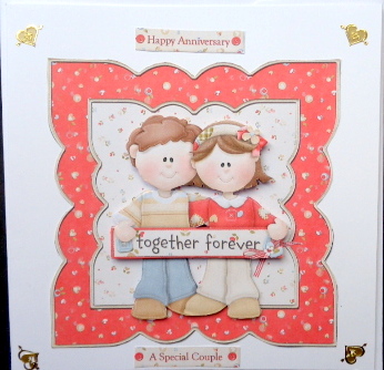 The Happy Couple 7x7 Scallop Card by Mary Murphy