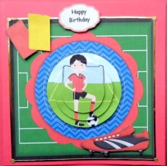 Boy Posing with Football Circle Pyramid by Mary Murphy