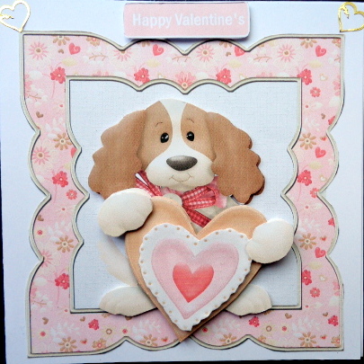 Puppy Love 6x6 Card with Decoupage by Mary Murphy