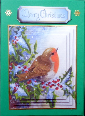 Lovely Robin in the Snow with Berries Pyramids by Mary Murphy