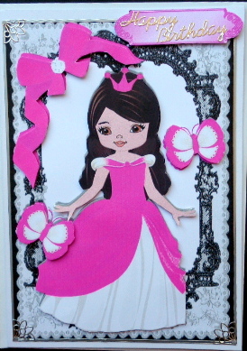 Princess Summer in Her Pink Dress with Butterflies by Mary Murphy