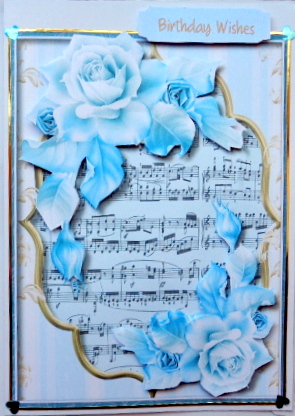 Beautiful Blue Roses on Sheet Music  by Mary Murphy