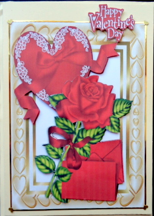 Letter to My Sweetheart, with Red Rose and Heart by Mary Murphy