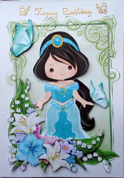 Pretty Princess with Butterflies and Flowers by Mary Murphy