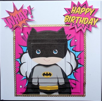 Super Hero Batman Pink Pyramids by Mary Murphy