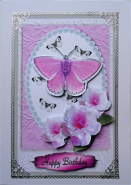 Purple Roses and Butterfly by Mary Murphy