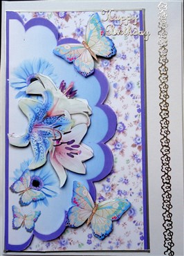 Blue Lilies and Butterflies by Mary Murphy