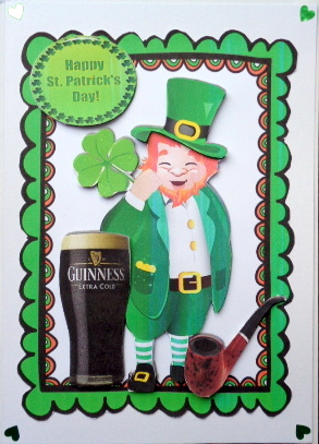 Leprechaun Quenching His Thirst with a Pint and His Pipe by Mary Murphy