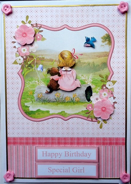 Chloe & Puppy Card Topper & Decoupage by Mary Murphy