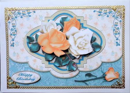 Rose Bouquet Envelope Style Card Front by Mary Murphy