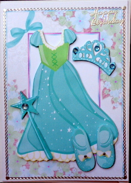 Pretty Turq Sparkle Princess Dress with Tiara by Mary Murphy