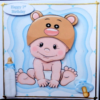 Baby Bear Topper with Decoupage by Mary Murphy