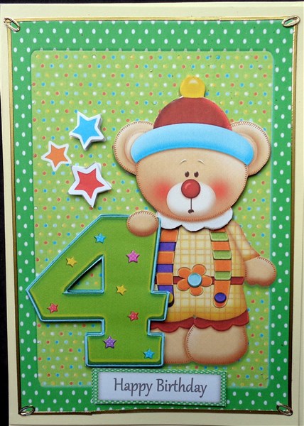 Birthday Bear 4th by Mary Murphy