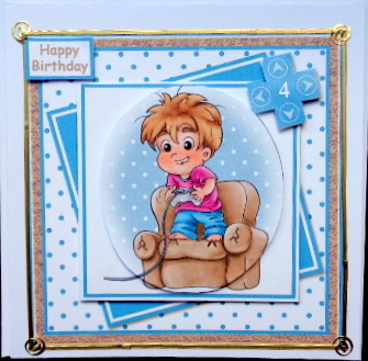 Gaming Mad Boy Offset Panels Card Front by Mary Murphy