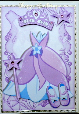 Pretty Lilac Princess Dress with Tiara and Shoes A5 by Mary Murphy