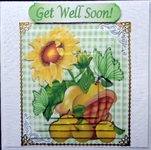 Basket of Green Apples, Sunflower & Butterflies Pyramids by Mary Murphy
