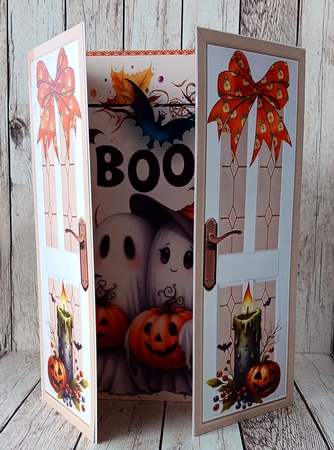 Gatefold Halloween Cute Pair Of Ghosts (FOUR) by Mary Thomsen