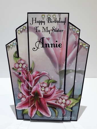 Art Deco Stacker Topper - Stargazer Lilies by Mary Thomsen