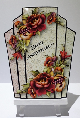 Art Deco Stacker Topper - Victorian Autumn Flowers by Mary Thomsen