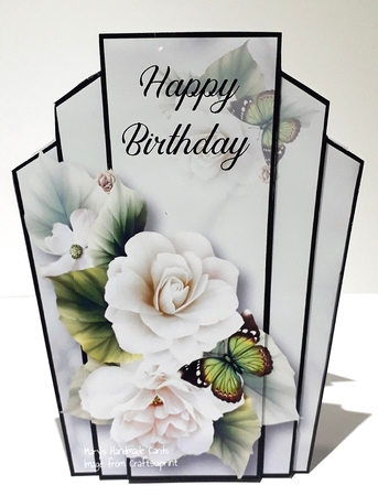 White Begonias - Art Deco Stacker by Mary Thomsen