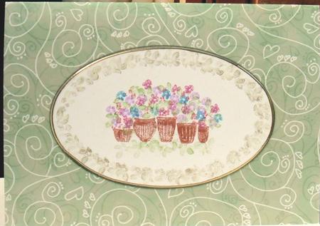 Swirls Card Fronts Set in Pretty Rose Colours by Mary Trueman