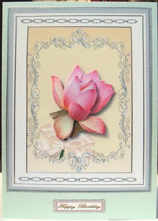 Single Rose Card Front by Mary Trueman