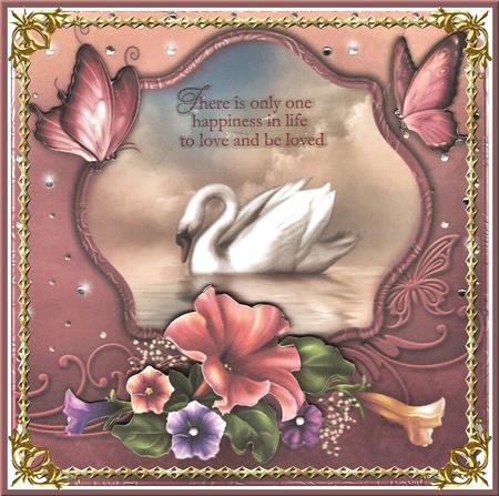 Petunia Swan 7" Card Front with Step by Step by Mary Jane Harris
