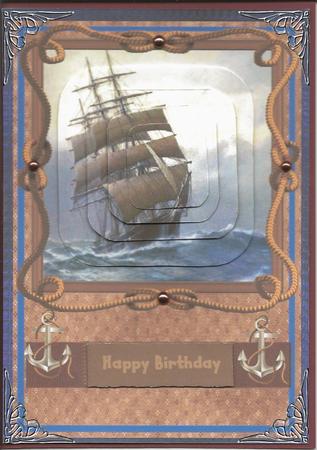 Sailing Ship on the High Seas (pyramarge) by Mary Jane Harris