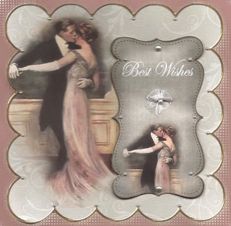Dancing Couple Silver Best Wishes 8in Scallop Topper by Mary Jane Harris