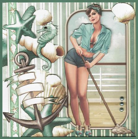 1950's Pin Up Girl Alice May Mini Kit (aqua) by Mary Jane Harris