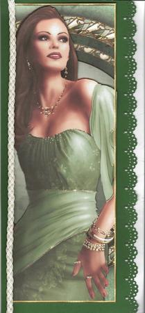 Art Deco Lady Pearl Large Dl (green) by Mary Jane Harris