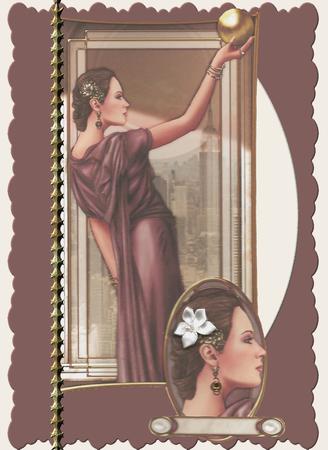 Art Deco Lady Pandore Dark Pink Topper by Mary Jane Harris