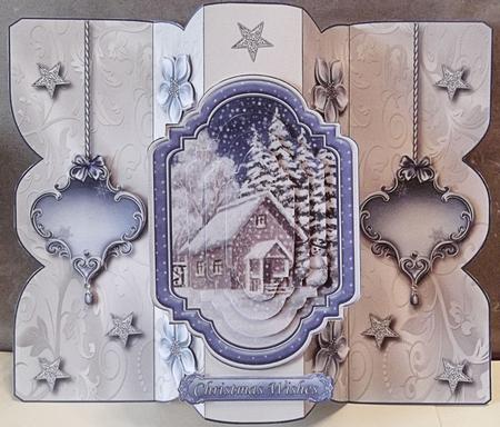 Christmas Snowman in Garden Topper, Insert & Pyramage by Mary Jane Harris
